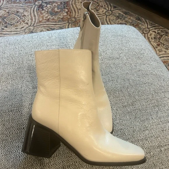 Sam Edelman Winnie Ankle Boots Ivory Size 9.5 New - Picture 3 of 11